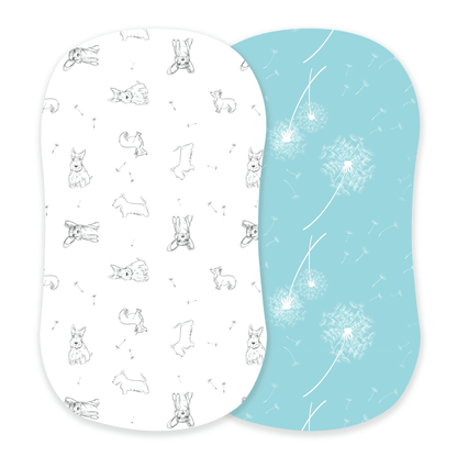 Corgi and Dandelion Seeds Bamboo Changing Pad Cover/Bassinet Sheets