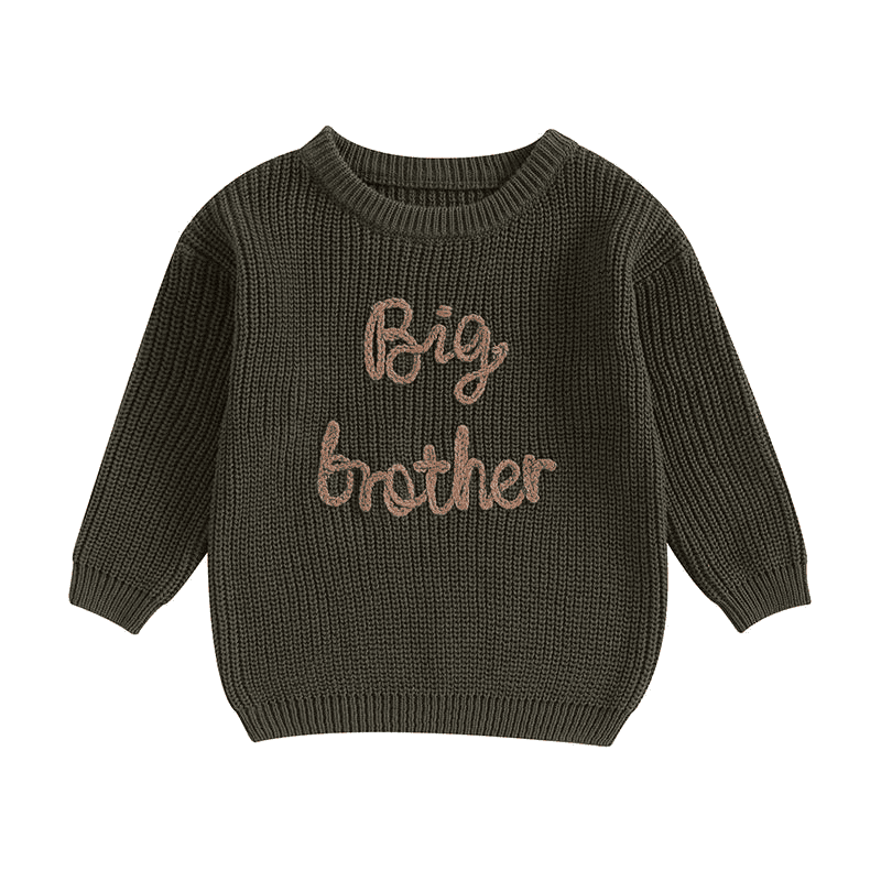 Cotton Knitted Sweater with "Big Brother" embroidery Multivariant