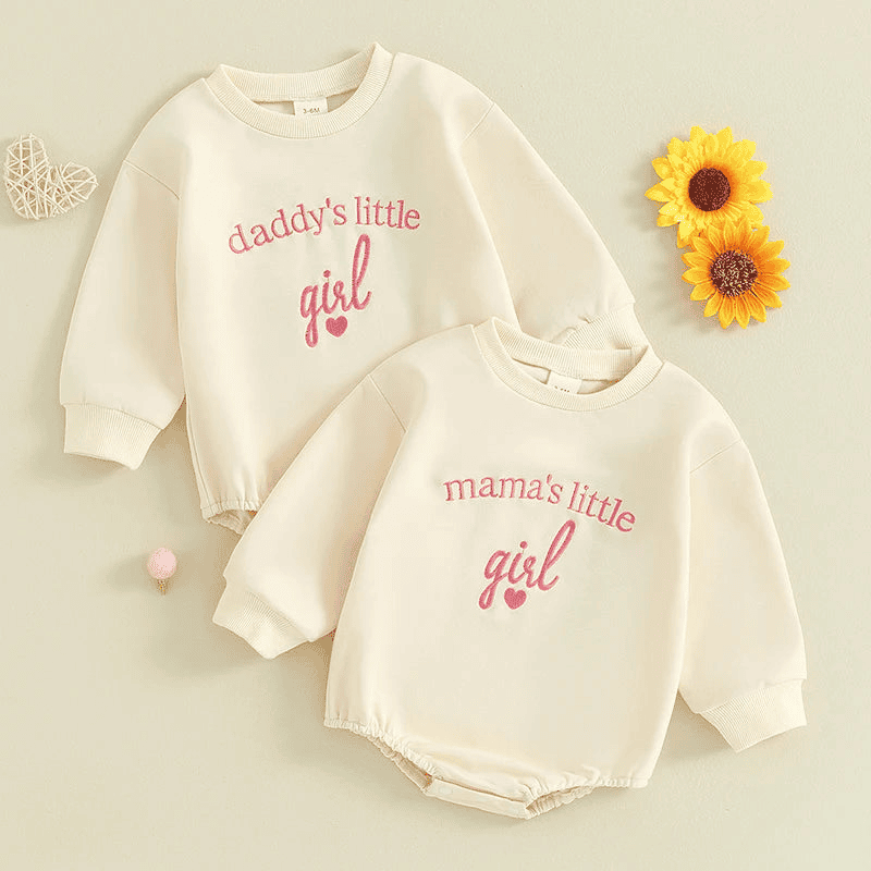 Sweatshirt with Romper Closure "Little Girl"