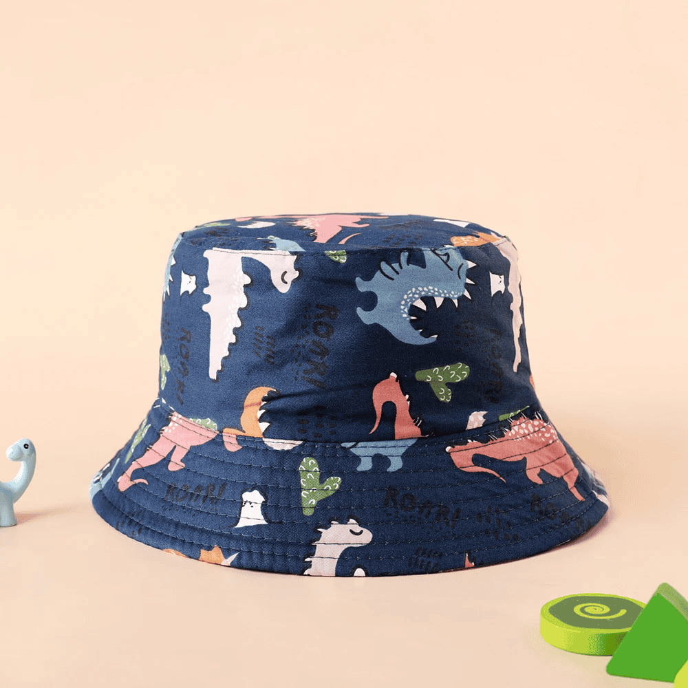 Multi-variant patterned print bucket hat for children