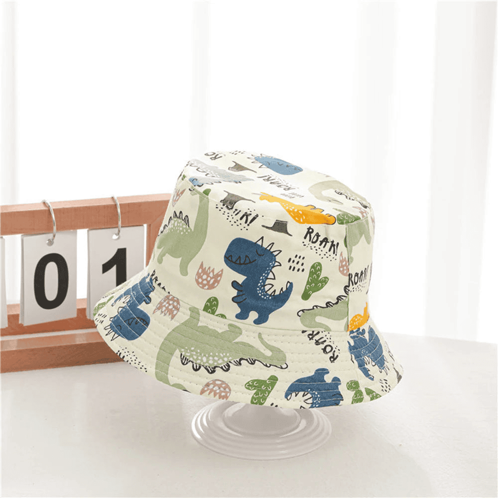 Multi-variant patterned print bucket hat for children