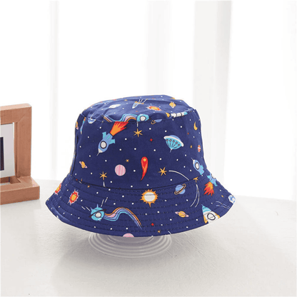 Multi-variant patterned print bucket hat for children