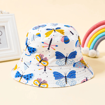 Multi-variant patterned print bucket hat for children