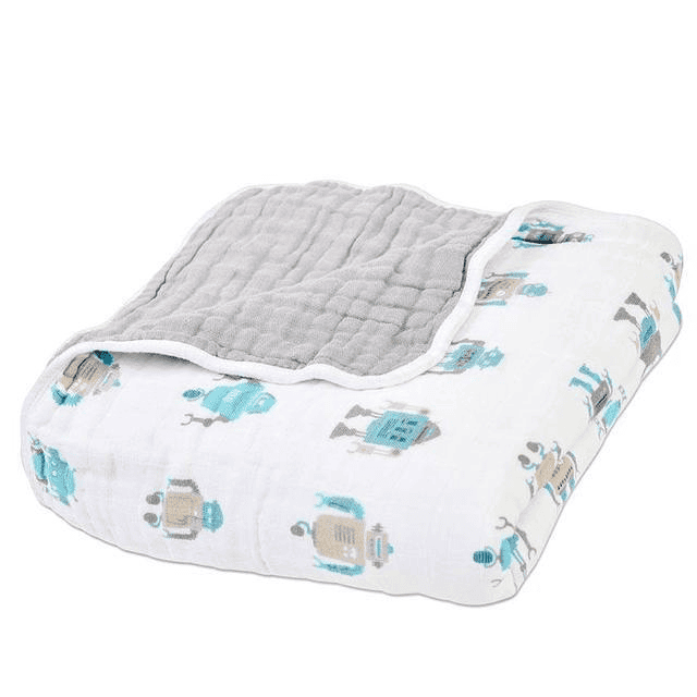 Robots Cotton Muslin Newcastle Blanket