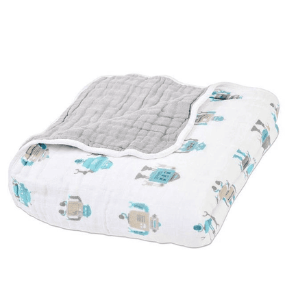 Robots Cotton Muslin Newcastle Blanket