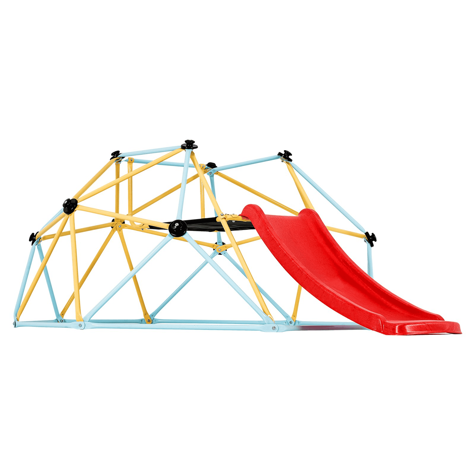 VEVOR Climbing Dome, for Kids 3 to 9 Years Old, 8FT Geometric Dome Climber with Slide,Jungle Gym Supports 600LBS and Easy Assembly, with Climbing Grip, Outdoor and Indoor Play Equipment for Kids