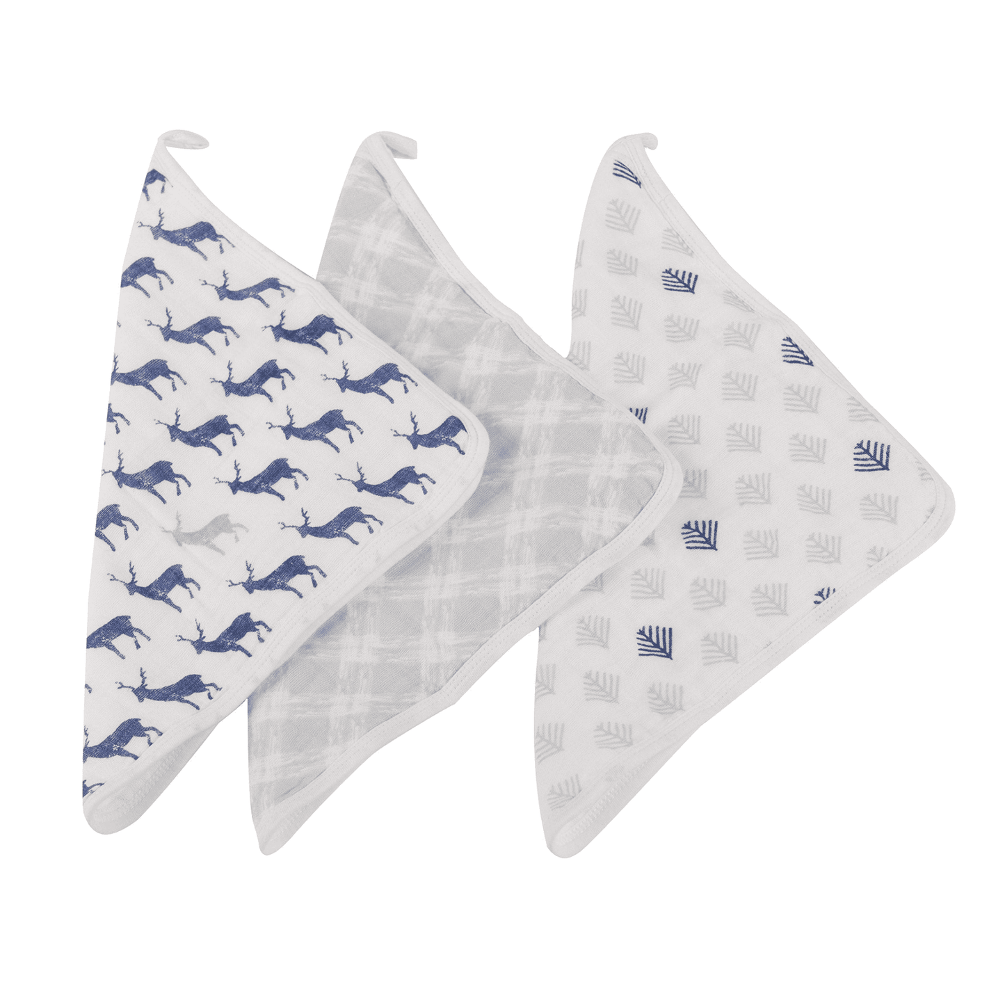 Blue Deer Cotton Washcloth Set 3PK