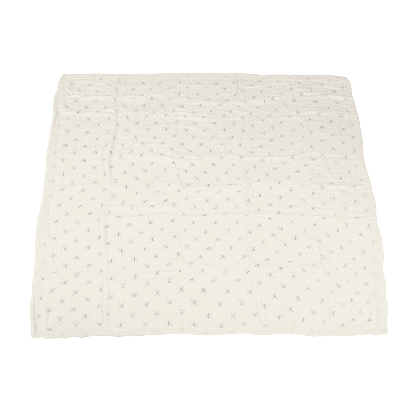 Lavender Flower and White Bamboo Muslin Newcastle Blanket