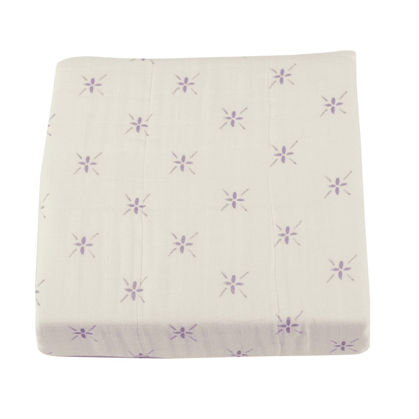 Lavender Flower and White Bamboo Muslin Newcastle Blanket