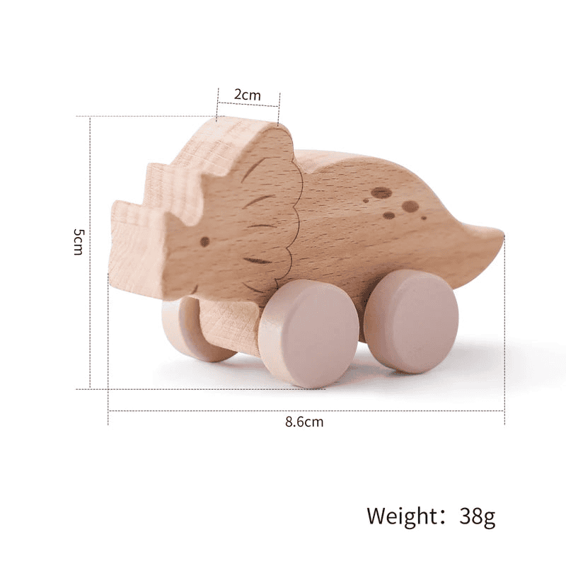 DinoWheels Beechwood Montessori Toy