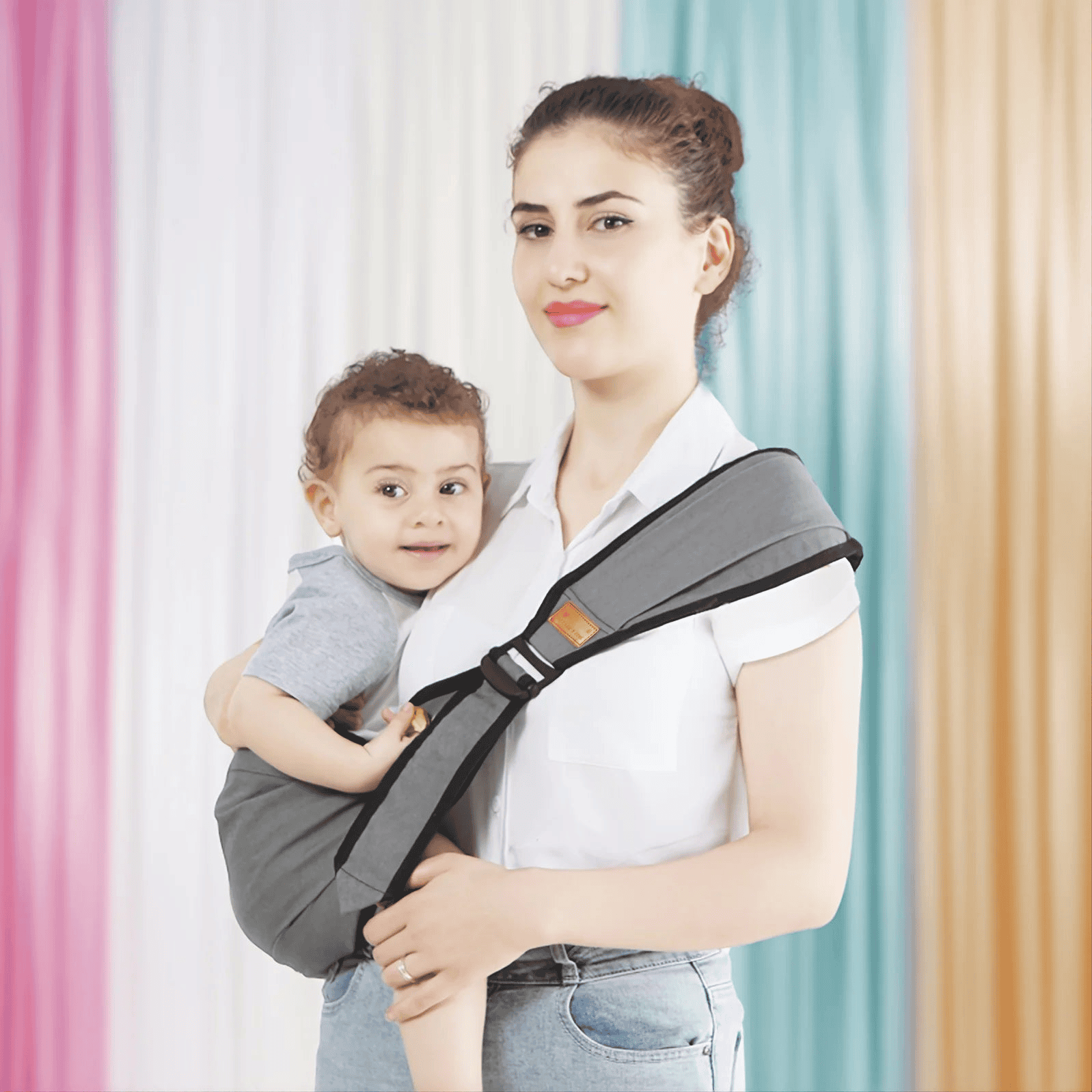 Universal baby carrier with shoulder strap multivariant