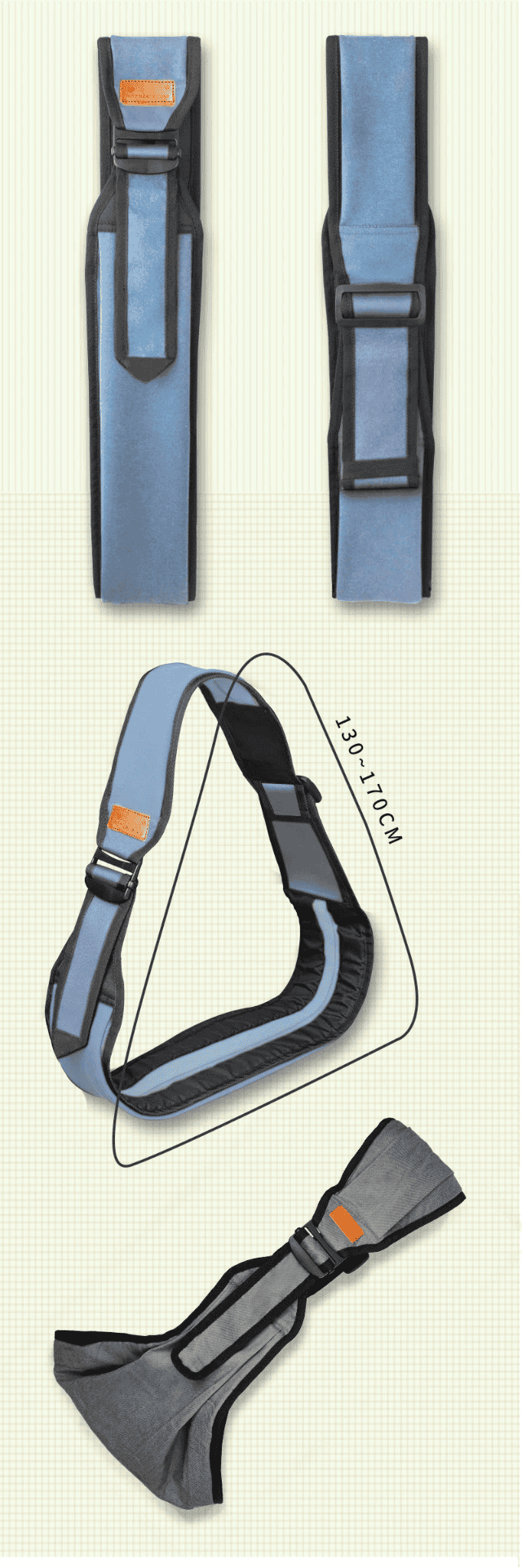 Universal baby carrier with shoulder strap multivariant