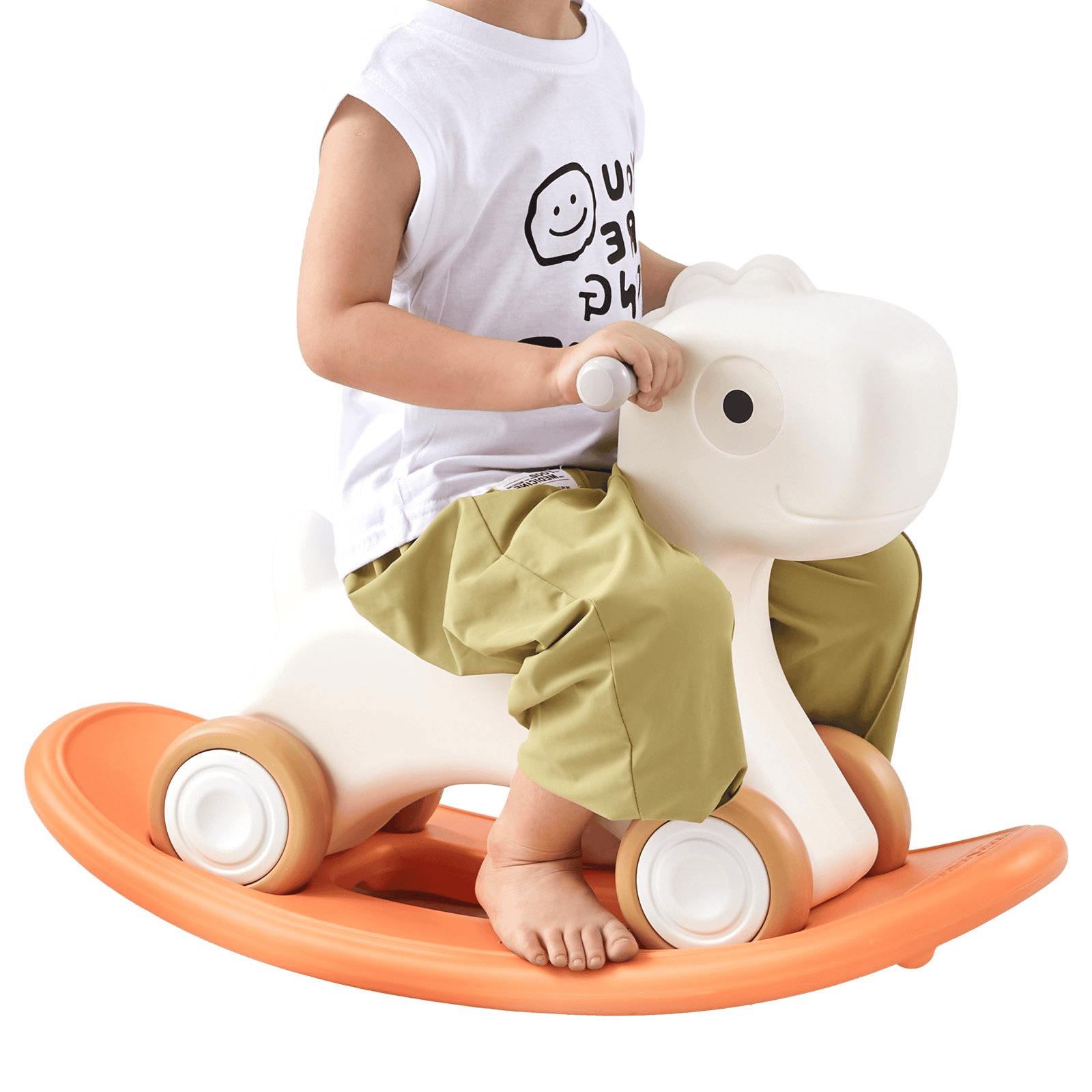 VEVOR 3 in 1 Rocking Horse for Toddlers 1-3 Years, Baby Rocking Horse with Detachable Balance Board and 4 Smooth Wheels, Support up to HDPE Material 80 lbs Kids Ride on Toy, 40° Swinging, Red