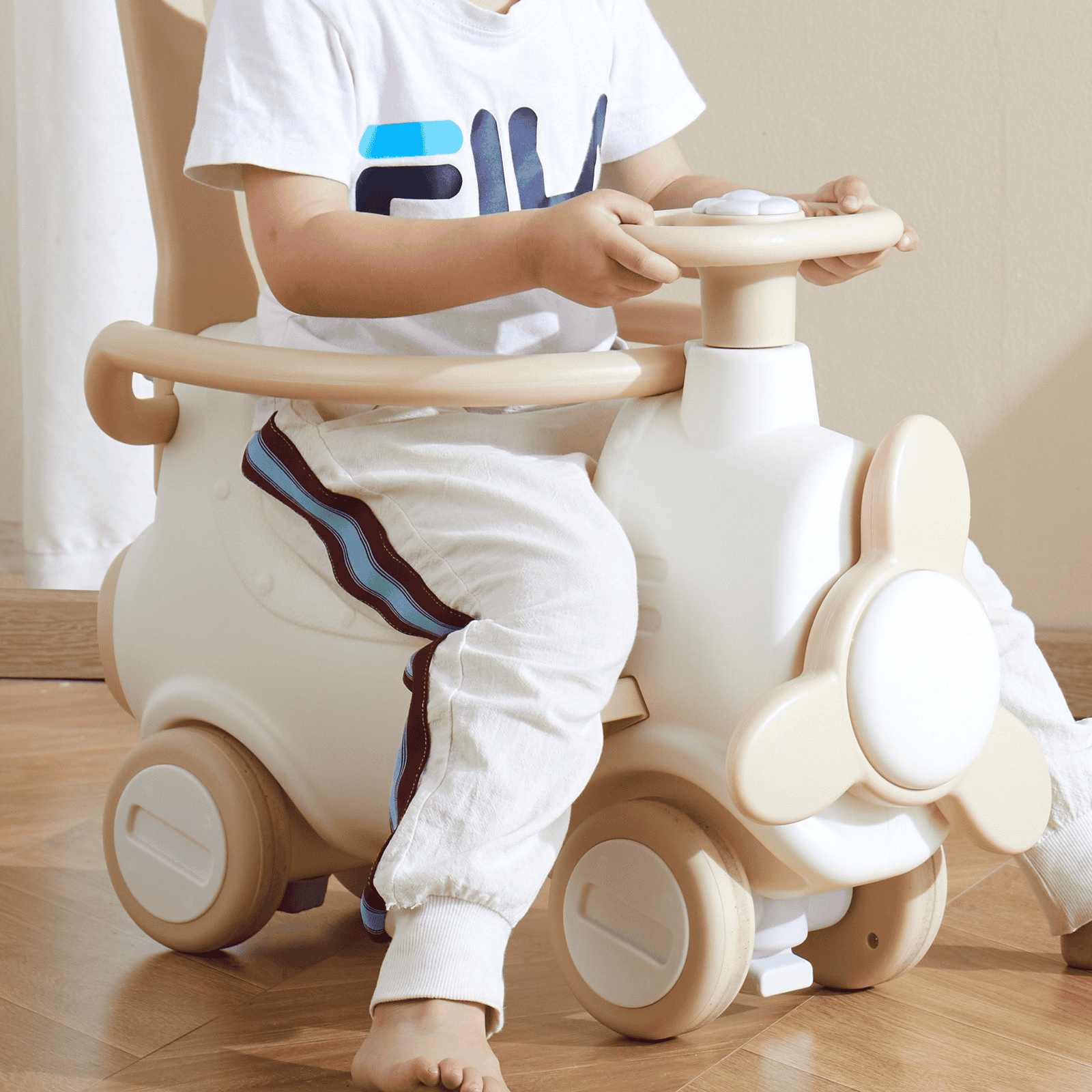 VEVOR 5 in 1 Rocking Horse for Toddlers 1-3 Years Ride on Toy with Trampoline