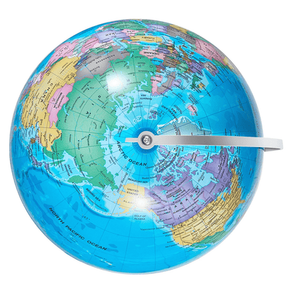 VEVOR Rotating World Globe with Stand, 8 in/203.2 mm, Educational Geographic Globe with Precise Time Zone ABS Material, 360° Spinning Globe for Kids Children Learning Classroom Geography Education