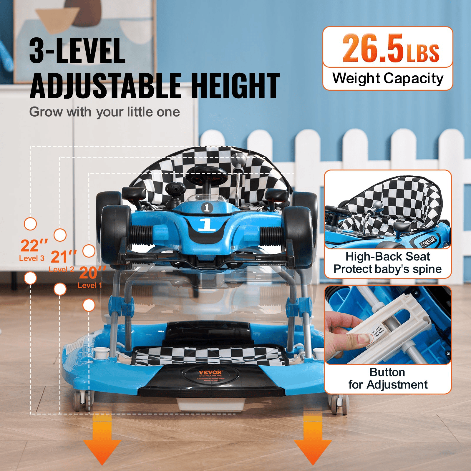 WonderWalker 4-in-1: Foldable Baby Activity Center & Learning Car