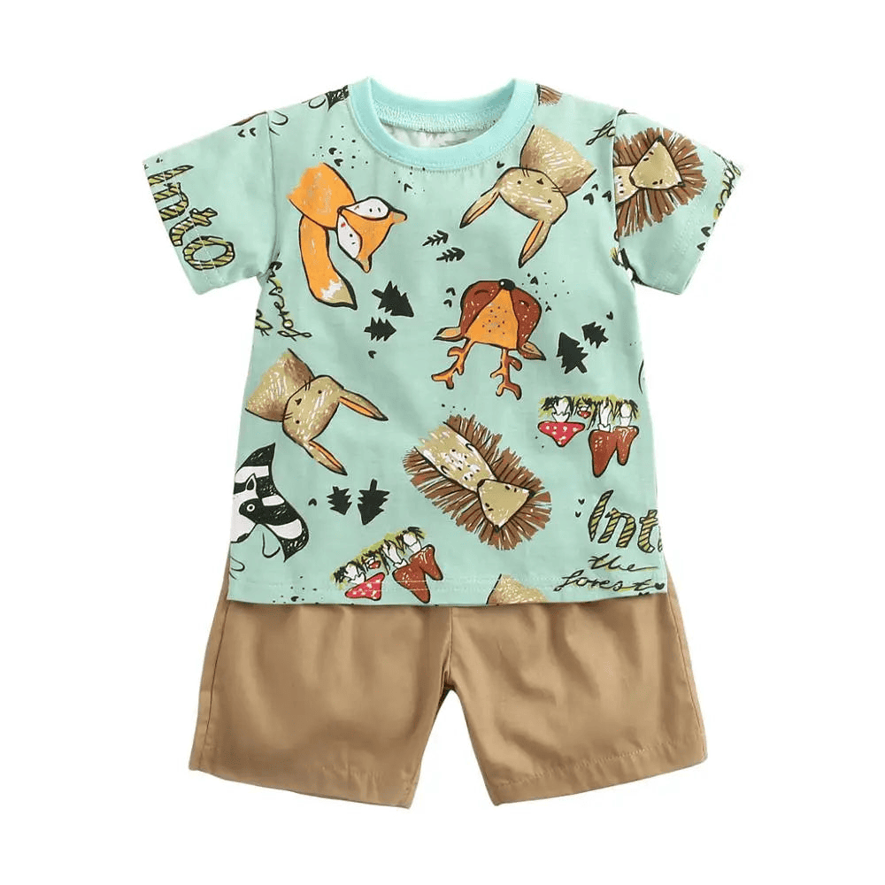 2pcs set t-shirt and shorts for children multivariant