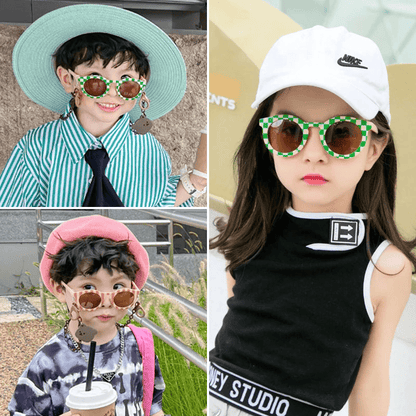 Colored "Checkered" sunglasses for children multivariant