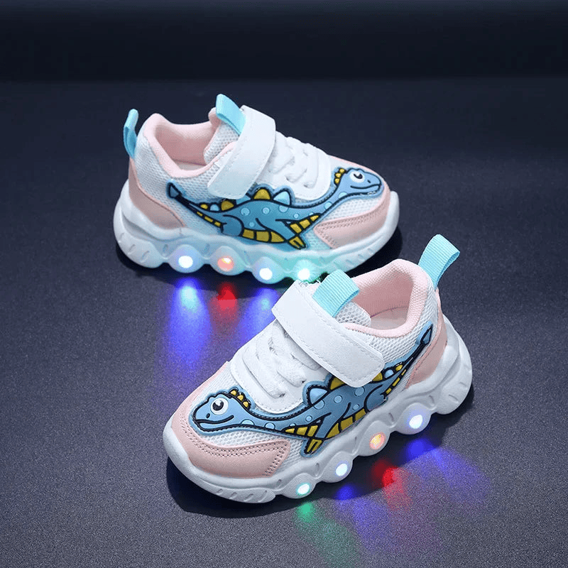 Breathable Running Shoes "Dinosaur" with LED for children Multivariant