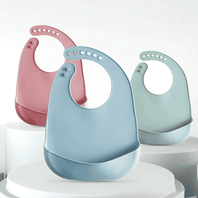 Baby Silicone Bib for Babies with Pocket multivariant