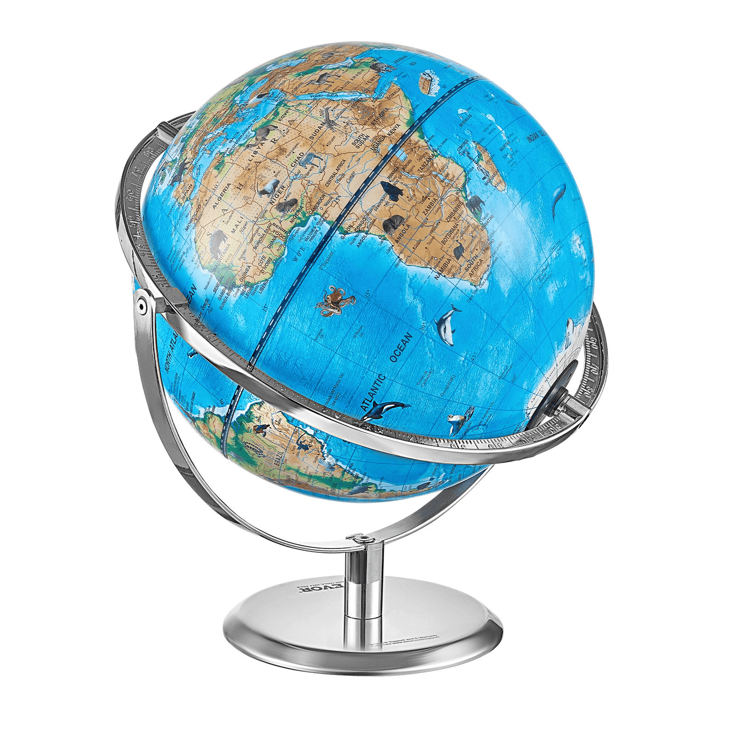 VEVOR Educational Globe for Kids, 10 in/254 mm, Interactive AR World Globe with AR Golden Globe APP LED Night Lighting 720° Rotation, STEM Toy Gifts for Kids Compatible with Android or iOS Devices