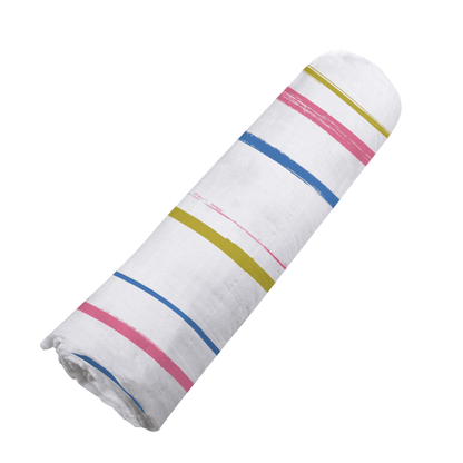 Watercolor Stripe Cotton Muslin Swaddle