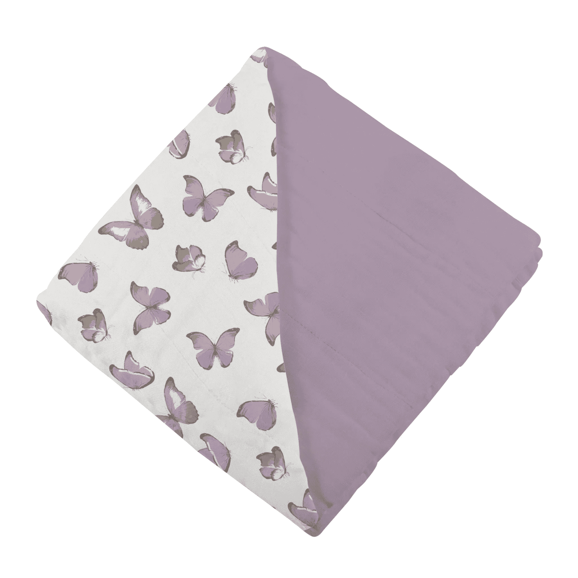 Winsome Butterflies and Orchid Lavender Cotton Newcastle Blanket