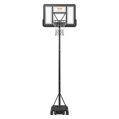 VEVOR Adjustable Basketball Hoop 4-10 ft | Portable 44-Inch Backboard System for Kids & Adults | Indoor/Outdoor Basketball Set with Wheels & Fillable Base