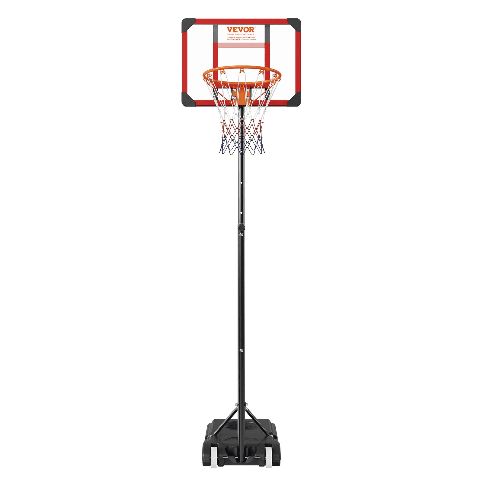 VEVOR Basketball Hoop, 5-7 ft Adjustable Height Portable Backboard System, 28 inch Basketball Hoop & Goal, Kids & Adults Basketball Set with Wheels, Stand, and Fillable Base, for Outdoor/Indoor