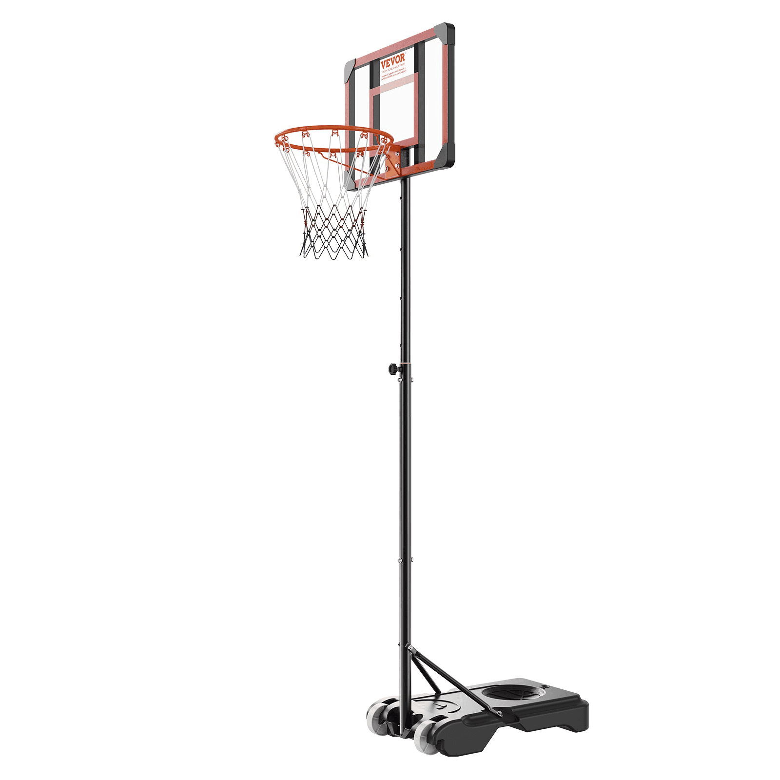 VEVOR Basketball Hoop, 5-7 ft Adjustable Height Portable Backboard System, 28 inch Basketball Hoop & Goal, Kids & Adults Basketball Set with Wheels, Stand, and Fillable Base, for Outdoor/Indoor