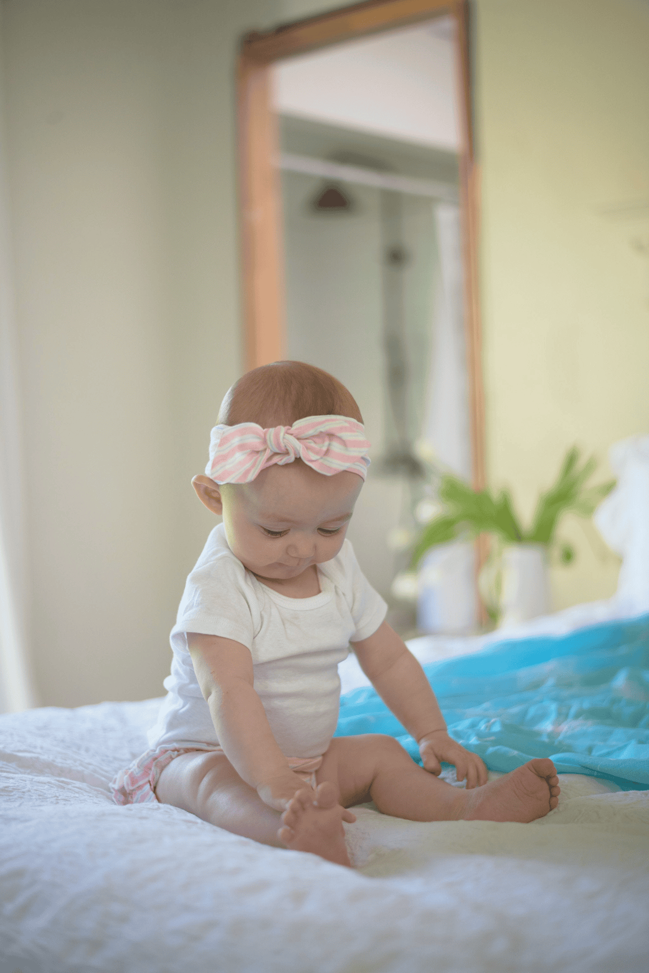 Candy Stripe Ruffle Bamboo Bloomer Headband Set