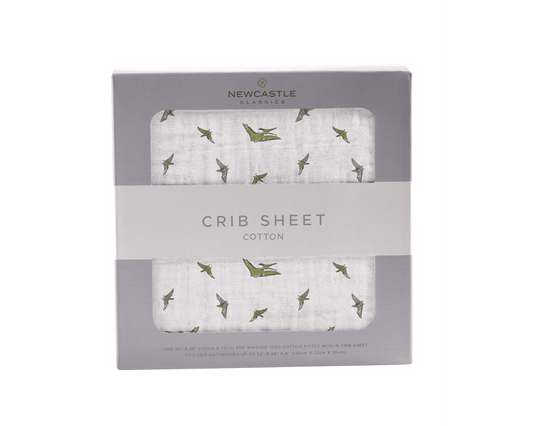 Pteranodon Cotton Muslin Crib Sheet