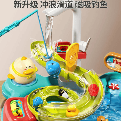 Toy Fishing at the Pool & wash the dishes! with lights and sounds for chidren multivariant