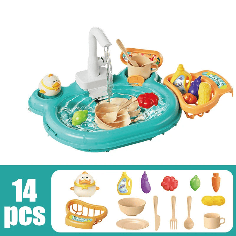 Toy Fishing at the Pool & wash the dishes! with lights and sounds for chidren multivariant