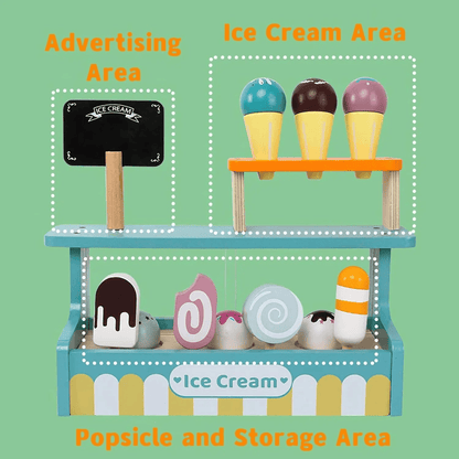 Montessori Wooden Ice Cream shop Playset for children multivariant