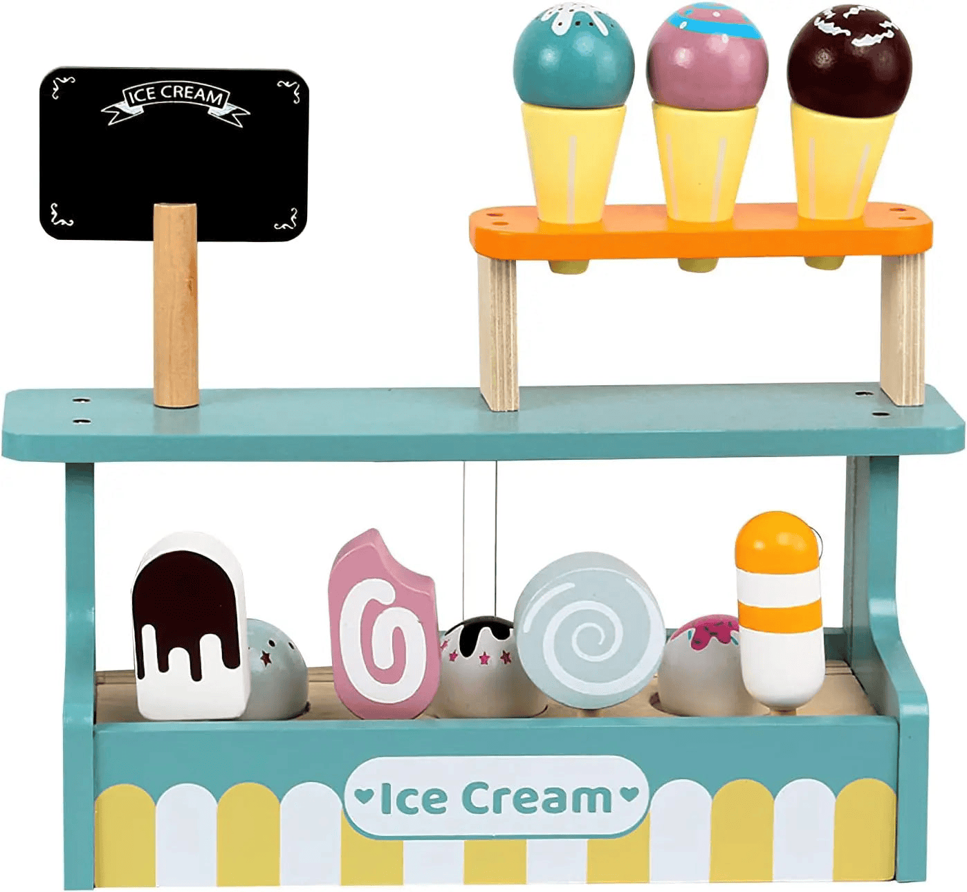 Montessori Wooden Ice Cream shop Playset for children multivariant