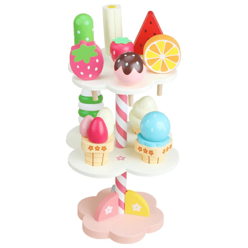 Montessori Wooden Ice Cream shop Playset for children multivariant