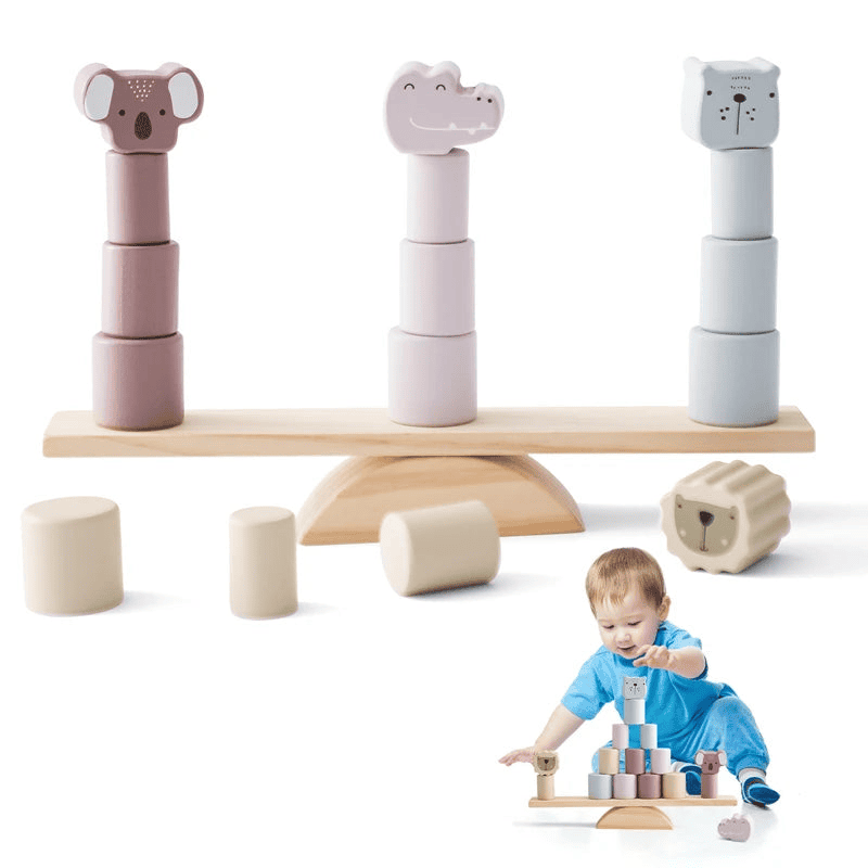 Montessori Wooden Toy Stacking&Threading for children multivariant