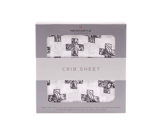 Nordic Stamp Bamboo Muslin Crib Sheet