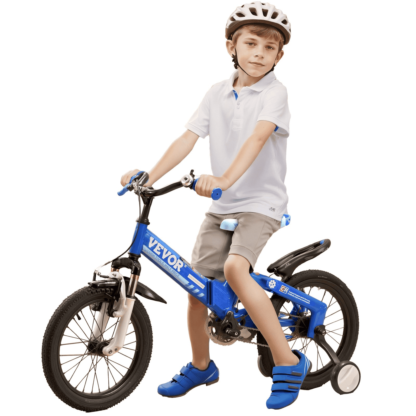 VEVOR Folding Toddler Balance Bike, 16" High-Carbon Steel Kids Bike with Adjustable Seat & Handlebar, Inflatable Tires, Portable Kids Balance Bicycle Gift for 5-8 Years Boys Girls, 99LBS Support