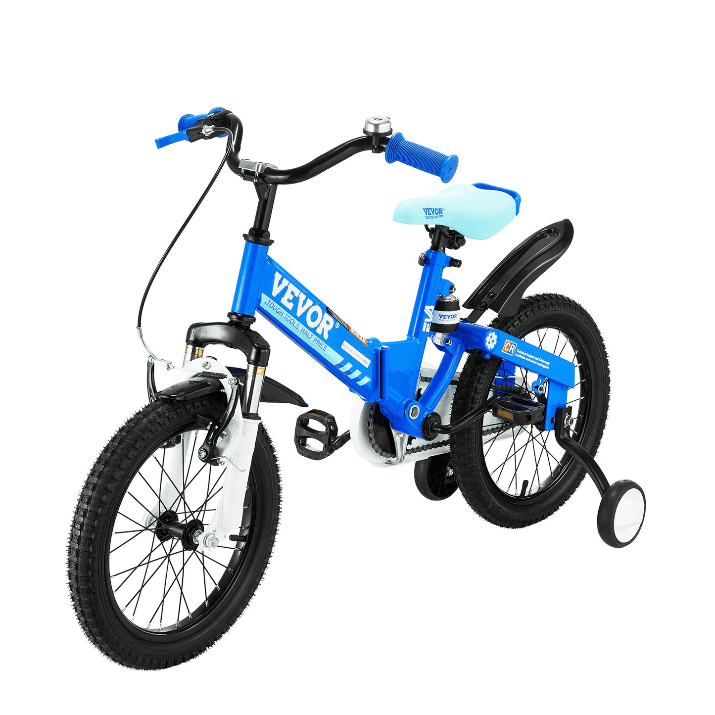 VEVOR Folding Toddler Balance Bike, 16" High-Carbon Steel Kids Bike with Adjustable Seat & Handlebar, Inflatable Tires, Portable Kids Balance Bicycle Gift for 5-8 Years Boys Girls, 99LBS Support