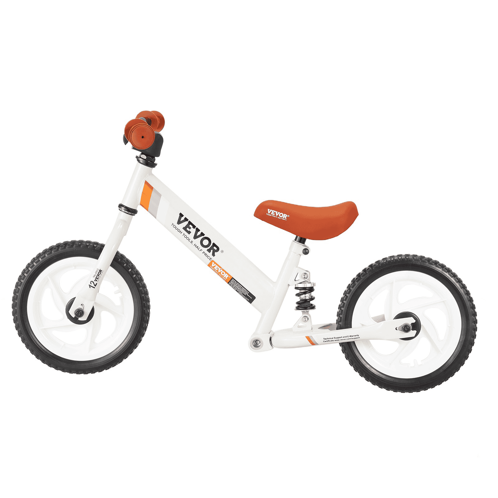 VEVOR Toddler Balance Bike, 12" Carbon Steel Kids Bike with Adjustable Seat & Handlebar, EVA Foam Tires, No Pedal Kids Balance Bicycle Gift for 1-5 Years Boys Girls, 55LBS Support