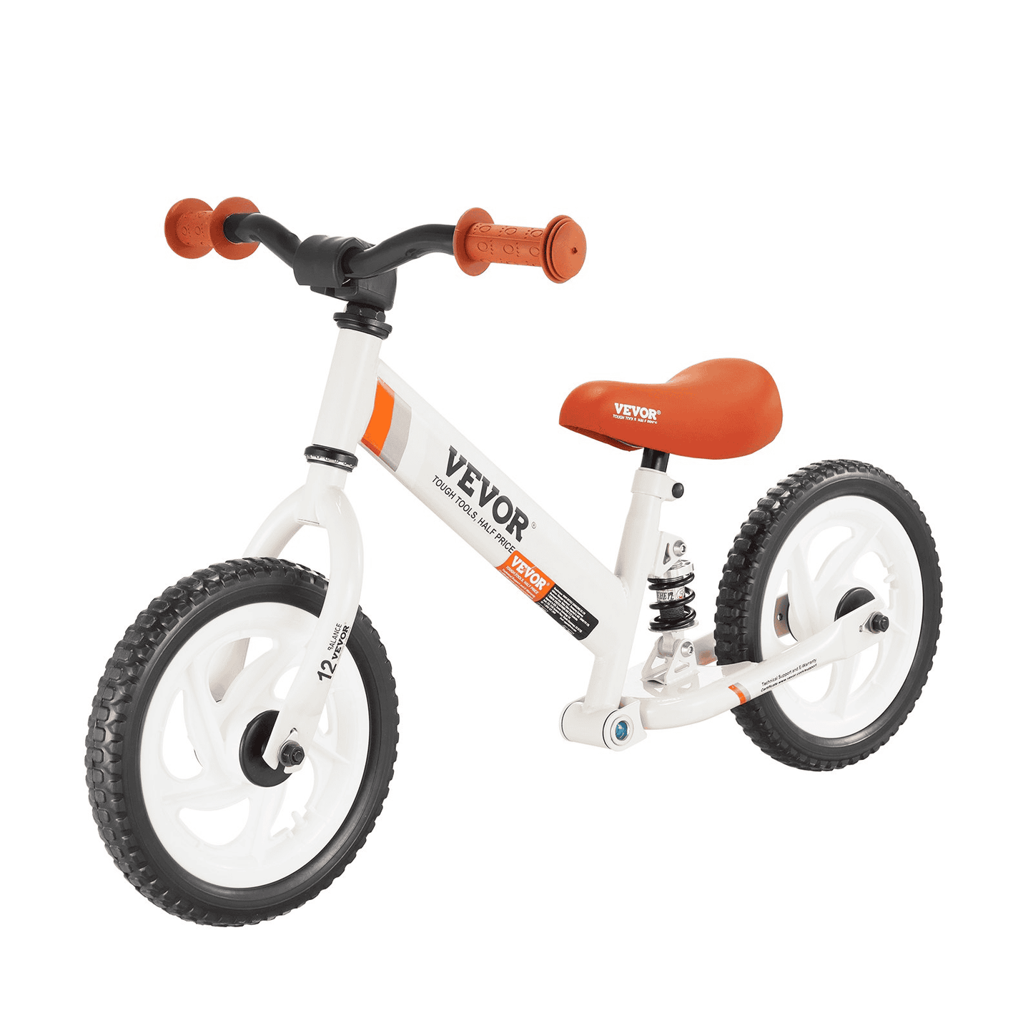 VEVOR Toddler Balance Bike, 12" Carbon Steel Kids Bike with Adjustable Seat & Handlebar, EVA Foam Tires, No Pedal Kids Balance Bicycle Gift for 1-5 Years Boys Girls, 55LBS Support