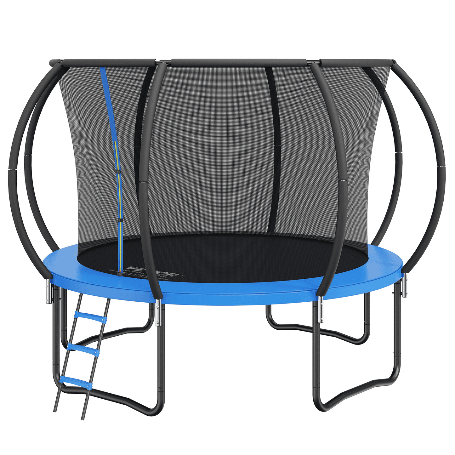 VEVOR 10FT Trampoline, 330 lbs Trampoline with Enclosure Net, Ladder, and Curved Pole, Heavy Duty Trampoline with Jumping Mat and Spring Cover Padding, Outdoor Recreational Trampolines for Kids Adults