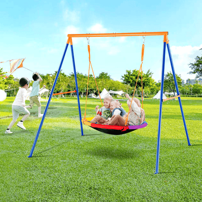 VEVOR Swing Sets for Backyard 40in Saucer Swing Seat A-Frame Metal Stand 440lbs