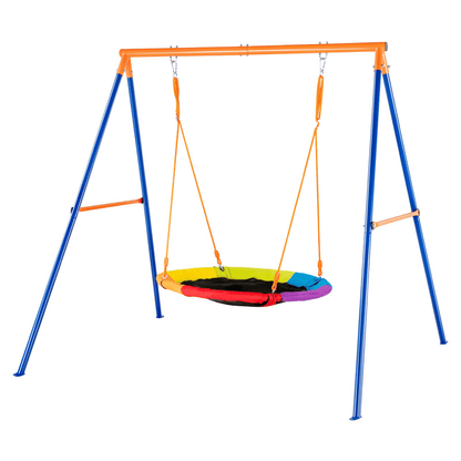 VEVOR Swing Sets for Backyard 40in Saucer Swing Seat A-Frame Metal Stand 440lbs