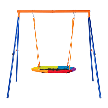 VEVOR Swing Sets for Backyard 40in Saucer Swing Seat A-Frame Metal Stand 440lbs