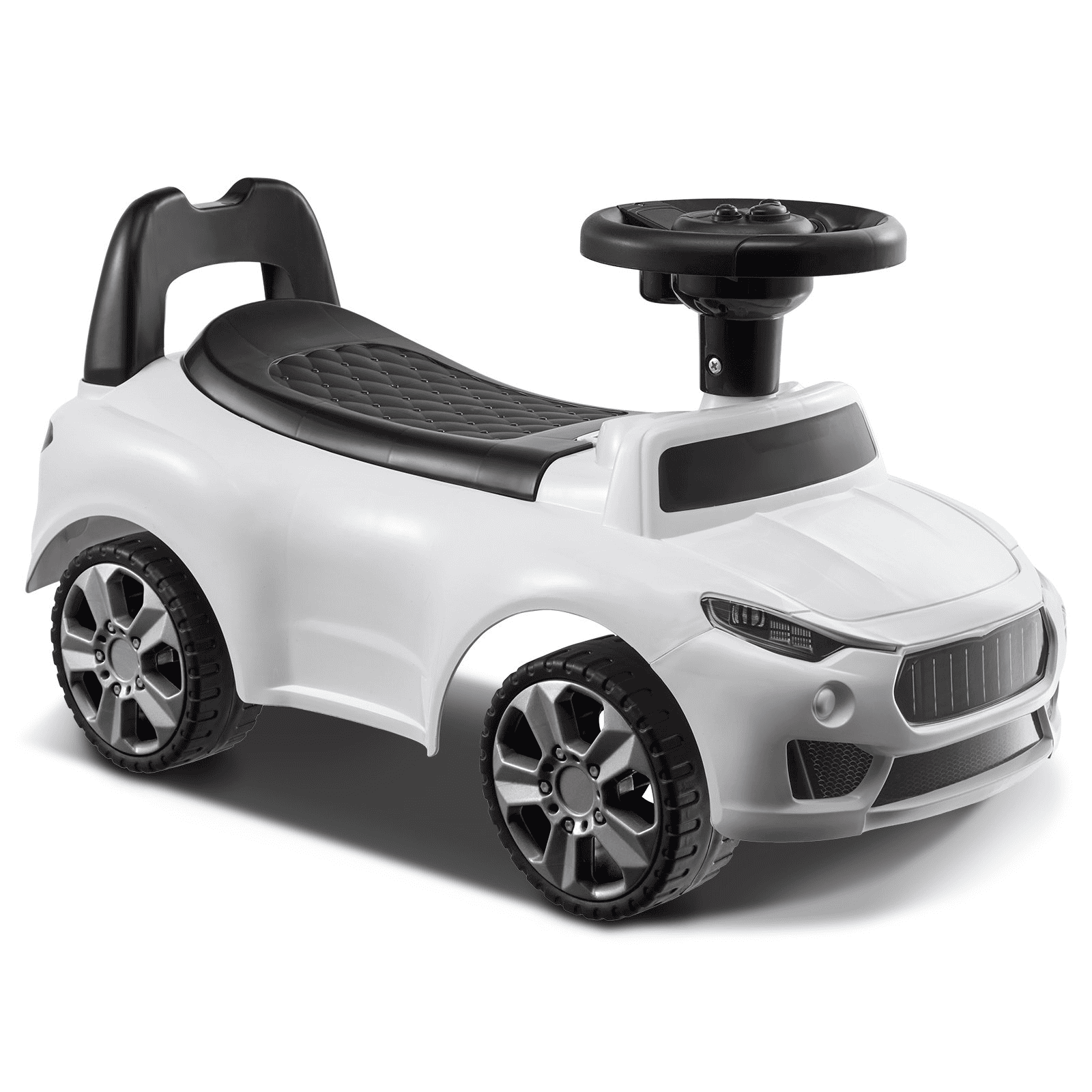 VEVOR Ride On Push Car for Toddlers, Ages 1-3, Ride Racer, Sit to Stand Toddler Ride On Toy, Classic Kids Ride On Car with Music Steering Wheel & Under Seat Storage, Ride On Toy for Boys Girls, White