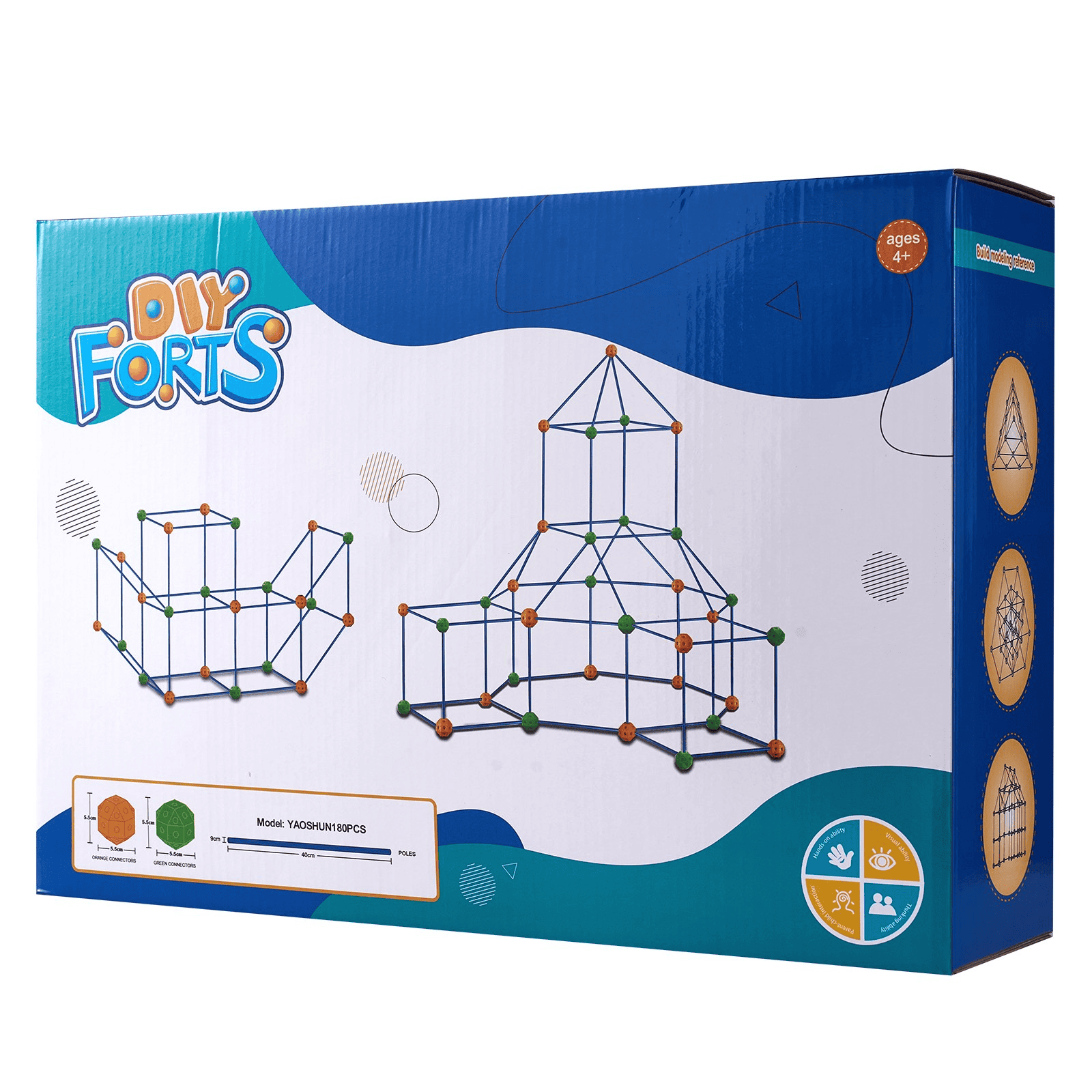 VEVOR Tent Fort Building Kit for Kids STEM Construction Toy Set Castle 180PCS