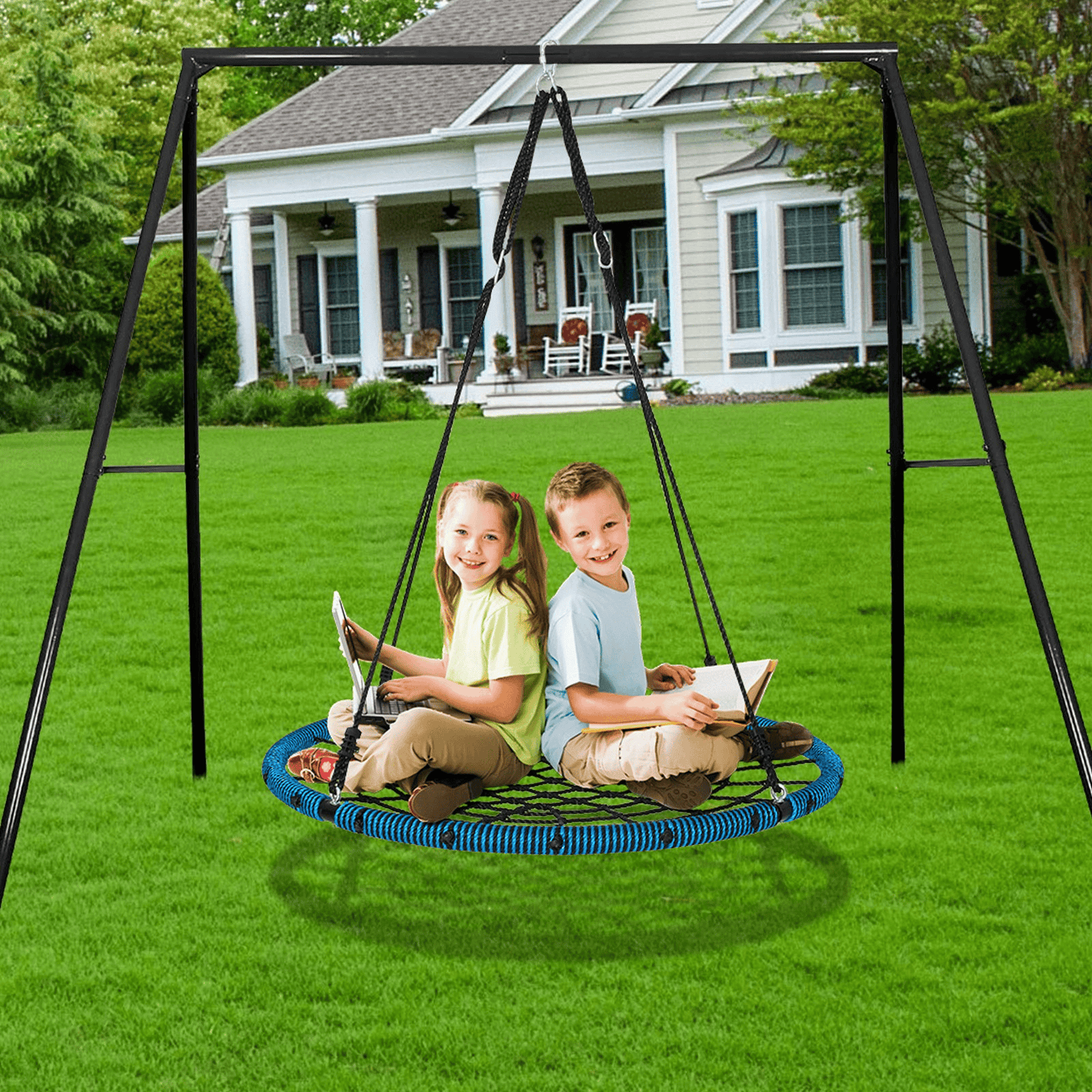 VEVOR Spider Web Saucer Swing 40 Inch Round Swings for Kids Outdoor 750 lbs